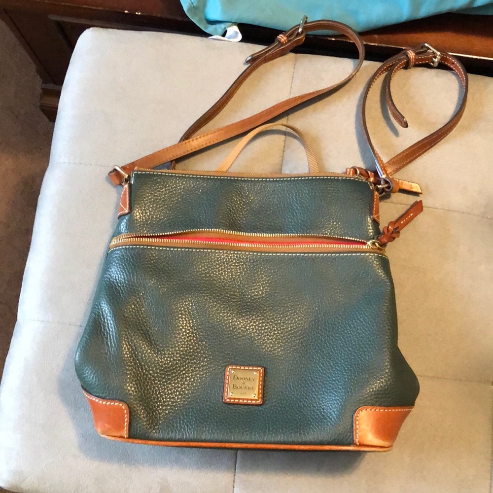 Dooney and Bourke pebble leather green crossbody.